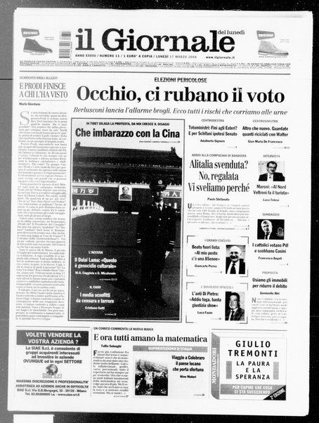 Il giornale del lunedi